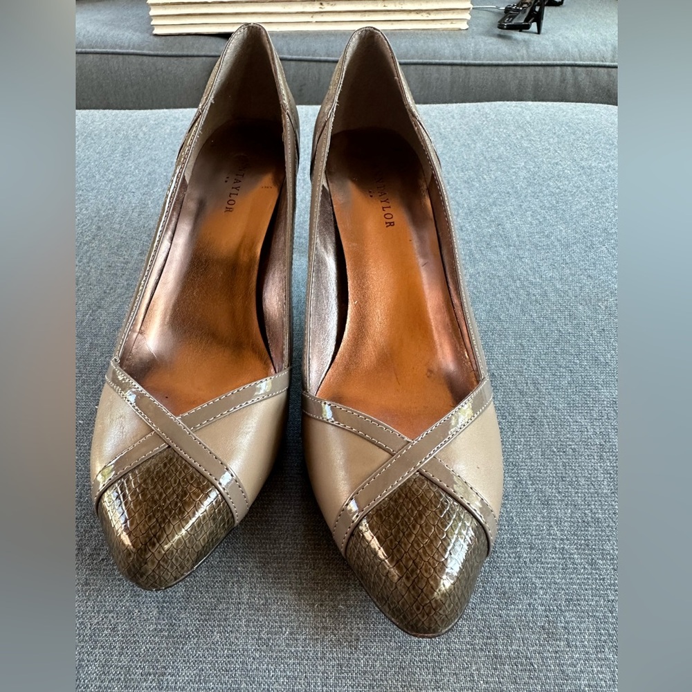 Ann Taylor copper slate mixed color high heel shoes